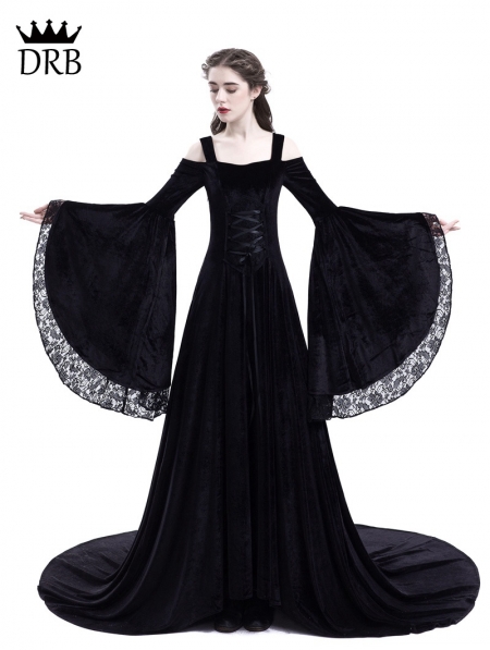 Details about   Women's Medieval Gown Dress Renaissance Gothic Hoodies Cloak Cape Robe Costumes 
