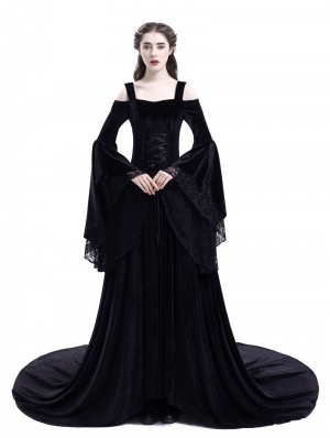 Black Off-the-Shoulder Renaissance Gothic Medieval Dress
