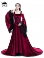 Red Off-the-Shoulder Renaissance Fairy Tale Medieval Dress