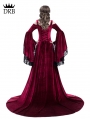 Red Off-the-Shoulder Renaissance Fairy Tale Medieval Dress