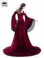 Red Off-the-Shoulder Renaissance Fairy Tale Medieval Dress