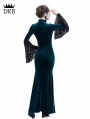 Blue Velvet Dark Queen Morticia Addams Gothic Victorian Dress