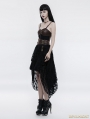 Black and Coffee Lace High-Low Steampunk Dress