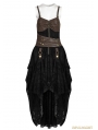 Black and Coffee Lace High-Low Steampunk Dress