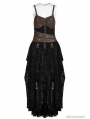 Black and Coffee Lace High-Low Steampunk Dress