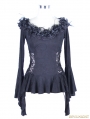 Black Vintage Pattern Romantic Gothic Flower Shirt for Women