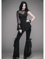 Black Romantic Gothic One Sleeve Shirt for Women