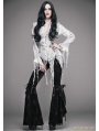 White Gothic Sexy Deep V-Neck Lace Blouse for Women