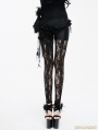 Black Gothic Rose Pattern Lace Legging for Women