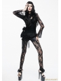 Black Gothic Rose Pattern Lace Legging for Women