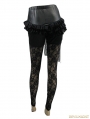 Black Gothic Rose Pattern Lace Legging for Women