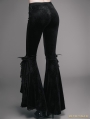 Black Vintage Gothic Velvet Flared Trousers for Women