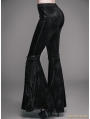 Black Vintage Gothic Velvet Flared Trousers for Women