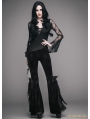 Black Vintage Gothic Velvet Flared Trousers for Women