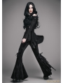 Black Vintage Gothic Velvet Flared Trousers for Women