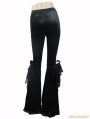 Black Vintage Gothic Velvet Flared Trousers for Women