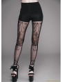 Black Vintage Pattern Gothic Leggings for Women