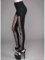 Black Vintage Pattern Gothic Leggings for Women