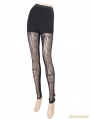 Black Vintage Pattern Gothic Leggings for Women