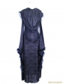 Black Off-the-Shoulder Gothic Vampire Hooded Tassel Dress