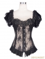 Black Sexy Gothic Lace Corset Top