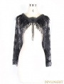 Romantic Black Gothic Dress with Detachable Lace Shawl