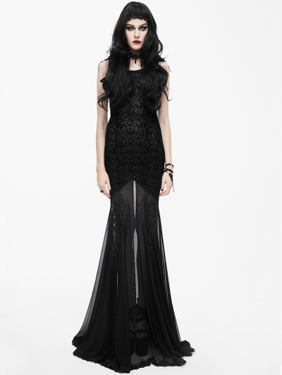 Black Sexy Gothic Goddess Mermaid Dress