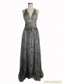 Sexy Deep V-Neck Gothic Goddess Evening Dress