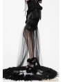 Fashion Black Gothic Feather Fishtail Skirt