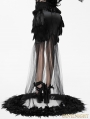 Fashion Black Gothic Feather Fishtail Skirt