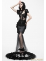 Fashion Black Gothic Feather Fishtail Skirt