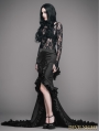 Black Vintage Gothic Elegant Fishtail Skirt