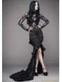 Black Vintage Gothic Elegant Fishtail Skirt