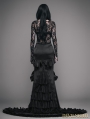 Black Vintage Gothic Elegant Fishtail Skirt