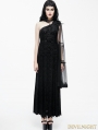 Black Gothic Goddess One-Shoulder Dress