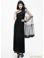 Black Gothic Goddess One-Shoulder Dress