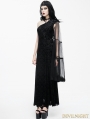 Black Gothic Goddess One-Shoulder Dress