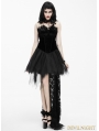 Black Gothic Feather Lace Short Dress