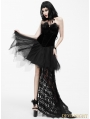 Black Gothic Feather Lace Short Dress