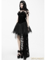 Black Gothic Feather Lace Short Dress