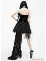 Black Gothic Feather Lace Short Dress