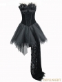 Black Gothic Feather Lace Short Dress