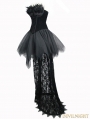 Black Gothic Feather Lace Short Dress