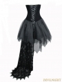 Black Gothic Feather Lace Short Dress