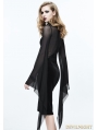 Black Gothic Long Trumpet Sleeves Sexy Velvet Dress