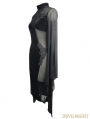 Black Gothic Long Trumpet Sleeves Sexy Velvet Dress