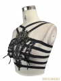 Black Gothic Lace Harness Bra with Deer Ornaments