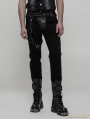 Black Men's Gothic Punk Trousers with Removable Loop