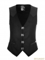 Black Vintage Gothic Buckles Waistcoat for Men