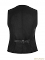 Black Vintage Gothic Buckles Waistcoat for Men